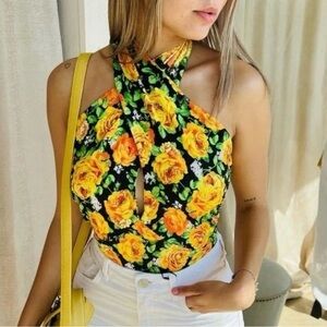 🆕 Zara Floral Cross Neck Bodysuit - NWT